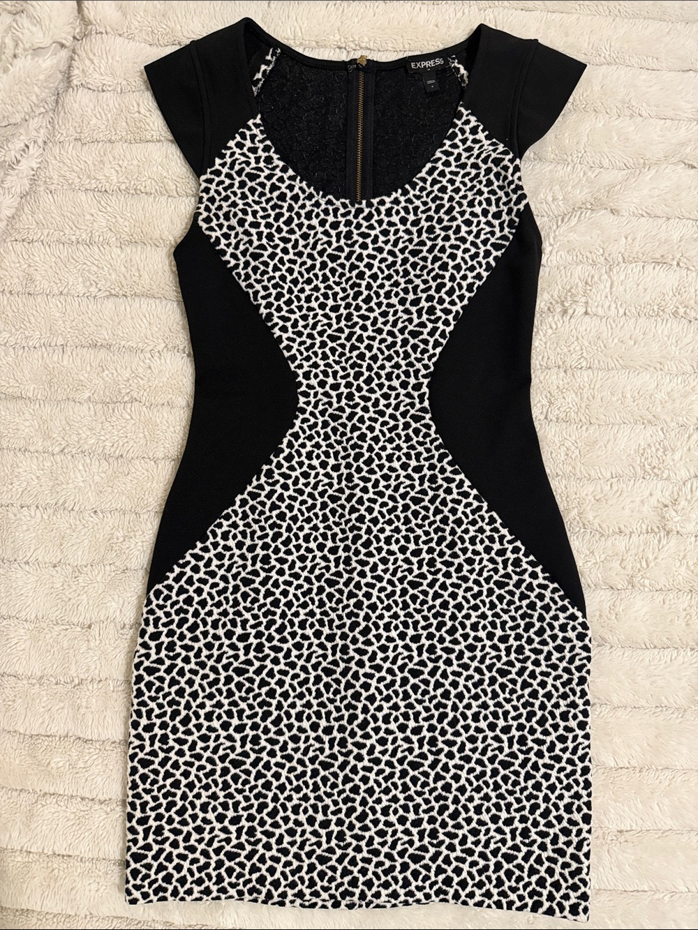 Express Black and White Printed Mini Dress 4